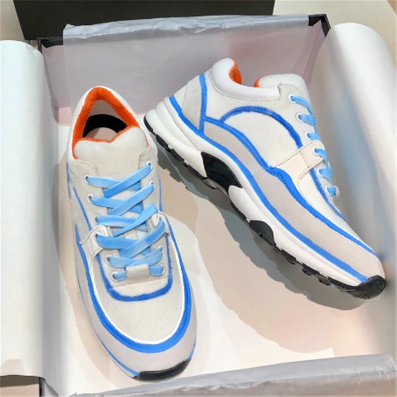 

prowow Clunky Sneaker Platform Sneakers Sport Colourful Running Shoes Lace-Up Couple Shoes Velvet Wool Stick Women's Shoes