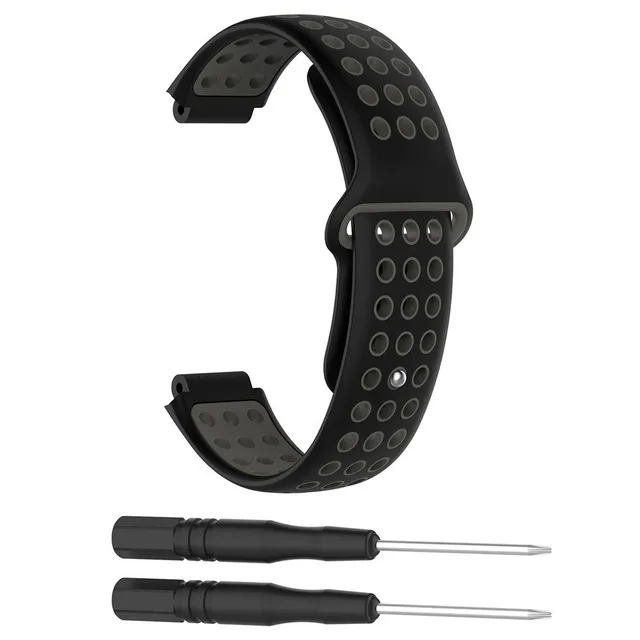Silicone Replacement Bracelet Watch Band for Garmin Forerunner 230 235 220 620 630 735 Wrist Strap Sport watchband Accessories - Цвет ремешка: Black gray