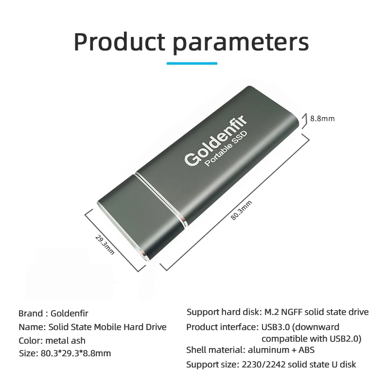Goldenfir мини Портативный SSD USB 3,0 60 Гб 64 ГБ 120 ГБ 128 ГБ 240 ГБ 256 ГБ 480 ГБ 512 960 1 ТБ внешний твердотельный накопитель