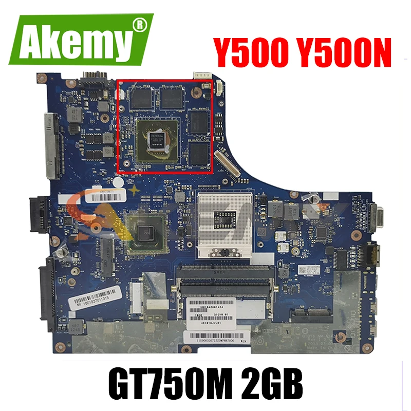 Akemy для Lenovo Y500 Y500N Материнская плата ноутбука QIQY6 NM A142 PGA989 HM77 DDR3 GPU GT750M 2 ГБ 100% тесты
