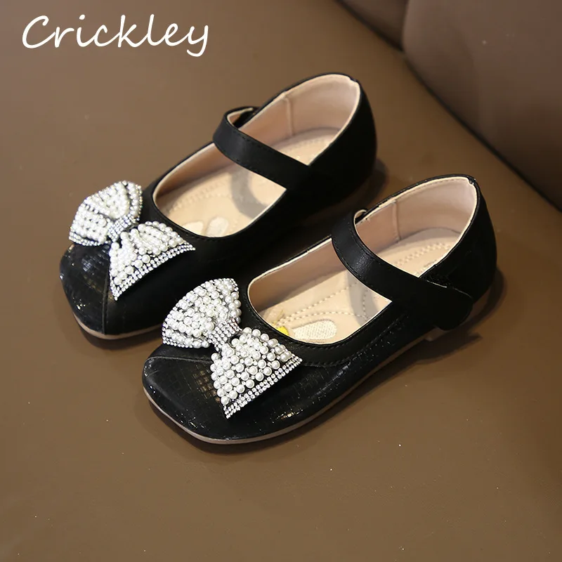 

Spring Autumn Girls Flat Shoes Pu Leather Sequins Bling Bow Princess Single Shoes for Kids Girls Comfortable Toddler Girls Shoes