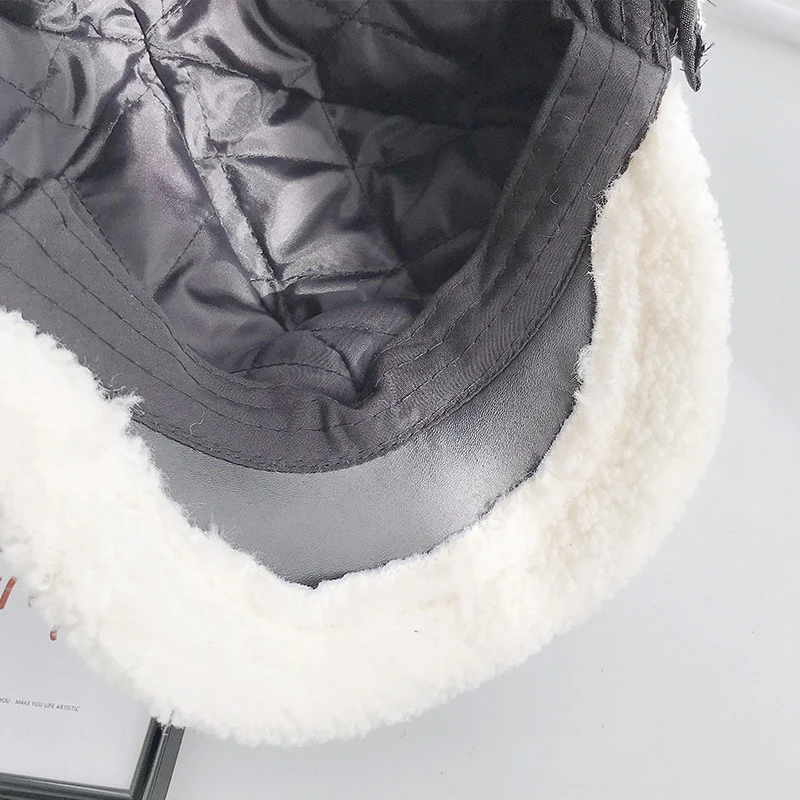 USPOP зимние женские шапки из овечьей шерсти кожаные бейсболки с козырьком для