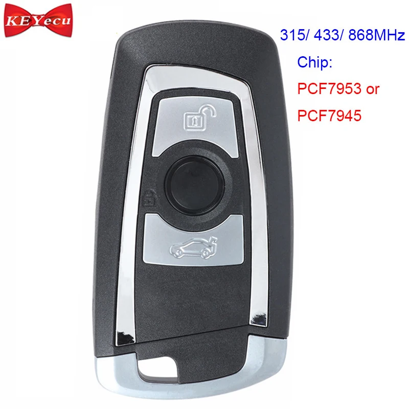 KEYECU Smart Remote автомобилей брелок 315 мГц/433 мГц/868 мГц PCF7953/49 чип 3 кнопки для BMW FEM/BDC CAS4 +