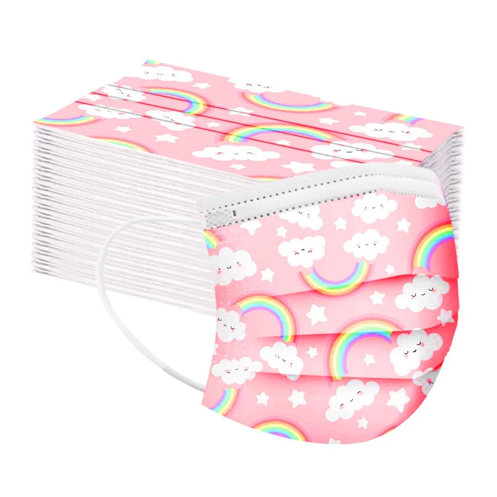 50 шт. одноразовая маска для детей с изображением героев мультфильмов принтом