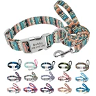 Комплект из нейлонового ошейника, персонализированное ожерелье для собаки, с идентификационной табличкой, с гравировкой, для маленьких и средних собак