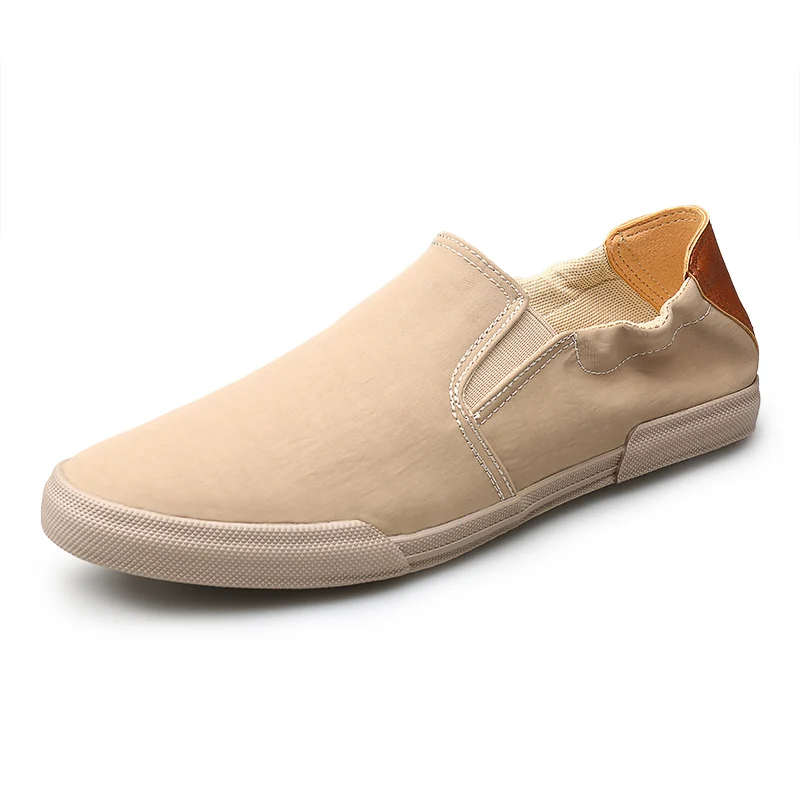 Мужские парусиновые туфли коричневые повседневные Мокасины с вулканизированной