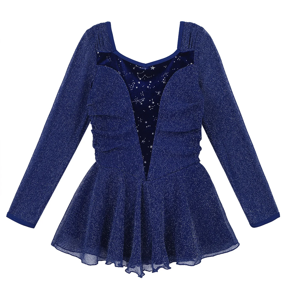 ChicTry Детские Девушки с длинным рукавом блестящие серебряные блестки бархатный