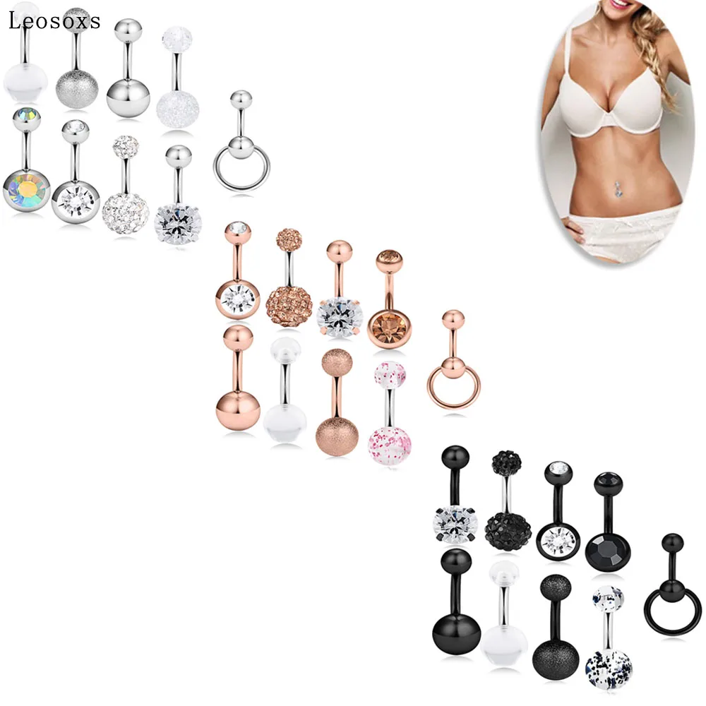 

Leosoxs 9pcs New Suit Combination 9 In 1 Acrylic Glitter Mixed Navel Nail