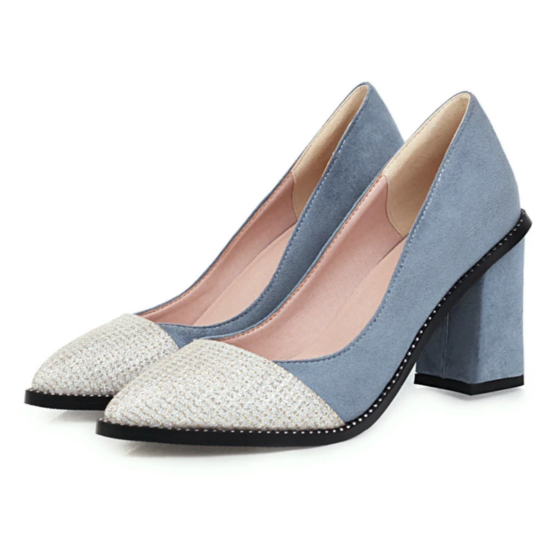 Classic Women Heels Shoes Elegant Pumps Fashion Suede Heeled Woman Office Party Large Size 34- 45 46 47 | Обувь