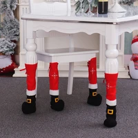 creative christmas chair leg covers reusable santa socks table feet cover practical xmas party decoration for home bar