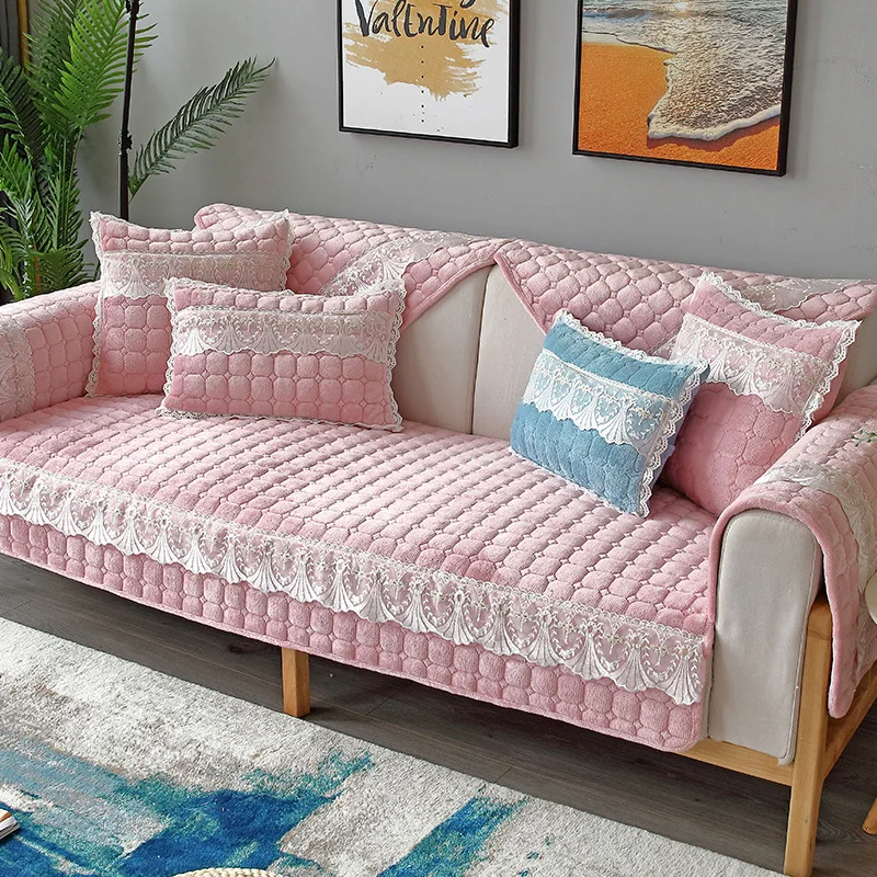 

Living Room Sofa Cover Cotton Couch Cover Jacquard Sofa Cushion Four Seasons Sofa ToweL-shaped Couch Cover Protection Set