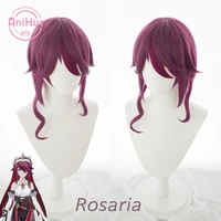 %e3%80%90anihut%e3%80%91rosaria cosplay wig genshin impact cosplay red heat resistant synthetic hair rosaria cosplay