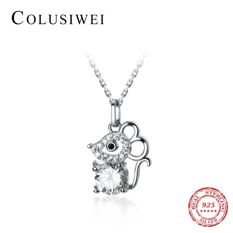 

Colusiwei Delicate Small Mouse Choker Necklace for Women 925 Sterling Silver Lovely Animal Jewelry Collar 2020 New Design