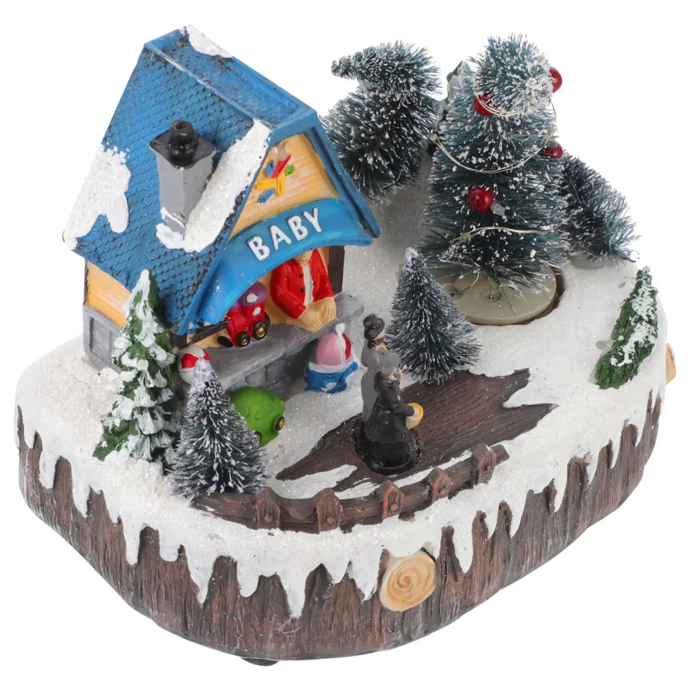 

Glowing Xmas House Christmas Scene Decor House Desktop Adornment