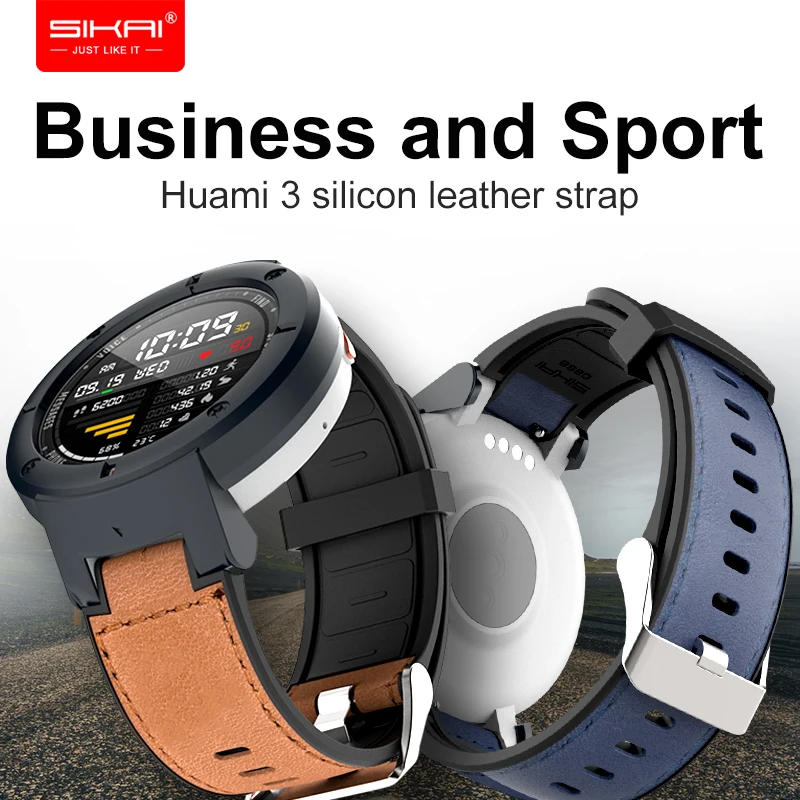 Ремешок для часов Amazfit Verge Xiaomi Huami 3 lite кожаный дышащий силиконовый ремешок SIKAI сменный Браслет