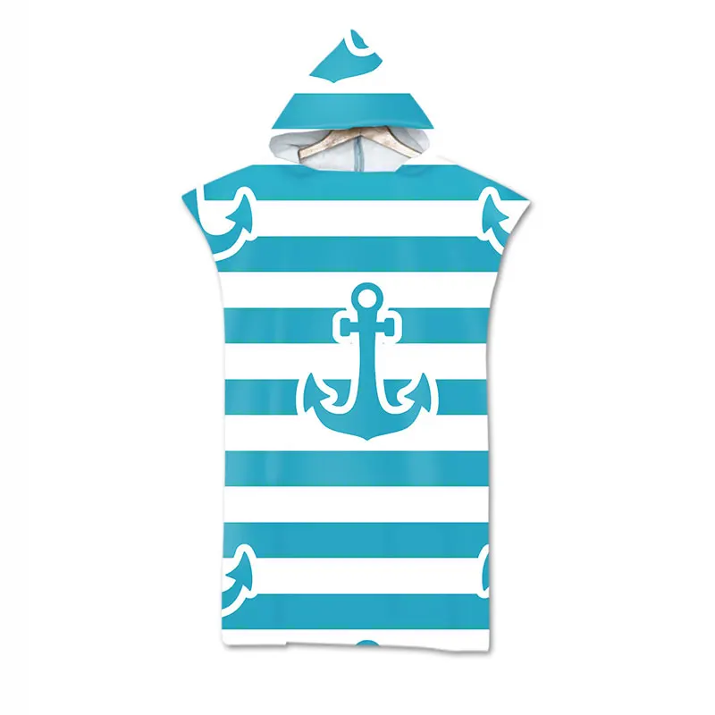 Клетчатое пляжное полотенце в полоску с капюшоном из микрофибры | Дом и сад