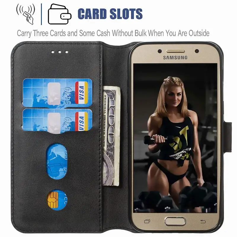 Чехлы для телефонов Samsung Galaxy A5 2017 кожаный чехол бумажник карт на A520 Etui