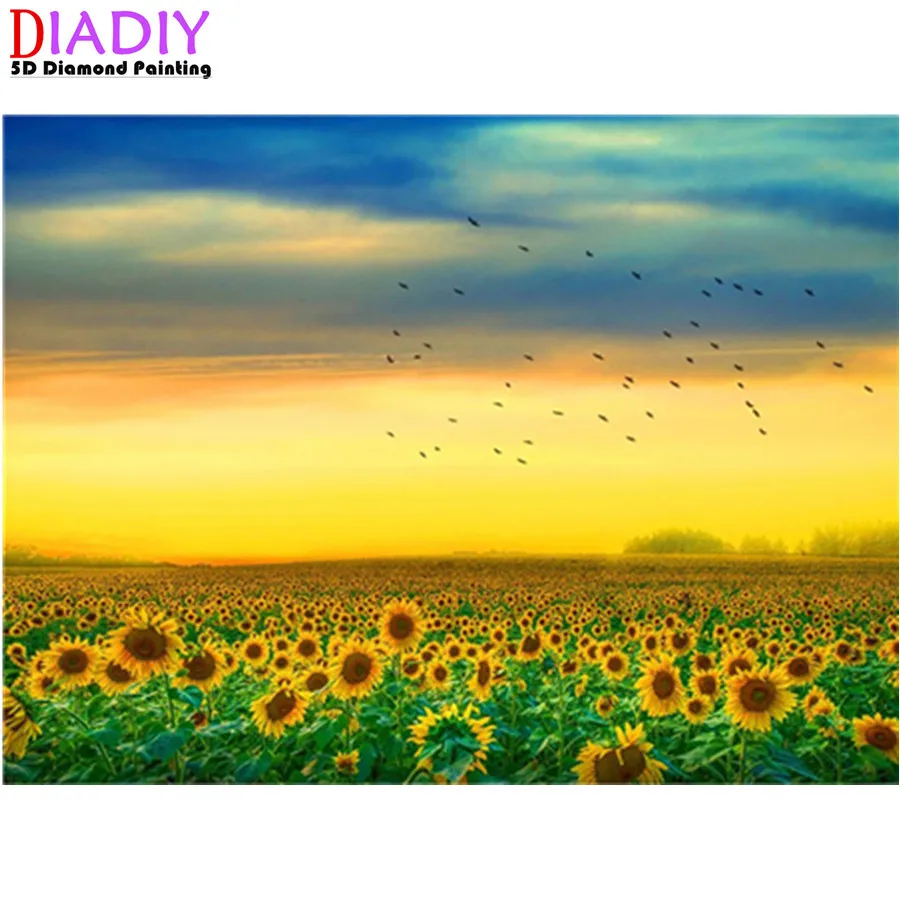 

Nature Landscape 5D Diy Diamond Painting Accessories Sunflower Full Drill Diamond Embroidery Mosaic Cross Stitch Kit Home Decor