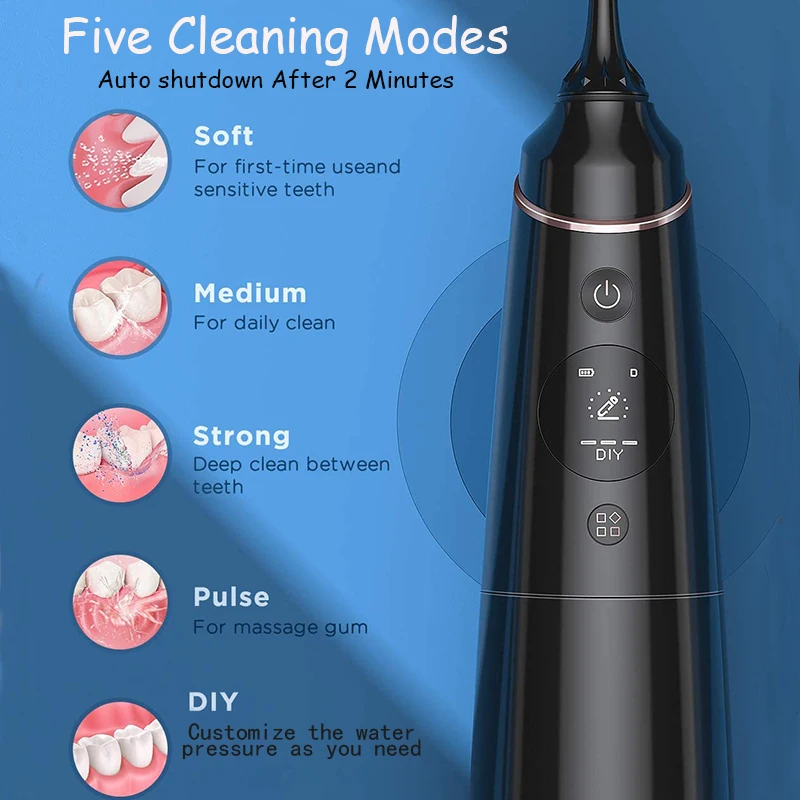 Ирригатор Liberex IPX7 для полости рта с зарядкой от USB переносная зубная вода