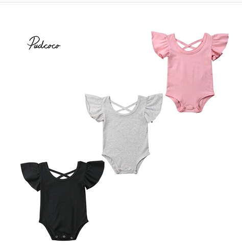 2020 одежда для маленьких девочек боди однотонный комбинезон новорожденных с
