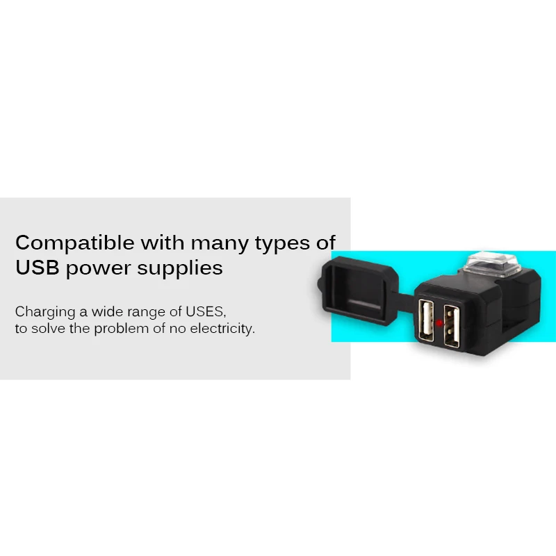 AOZBZ 12V Водонепроницаемый мотоцикл руль Dual USB Порты и разъёмы Зарядное устройство