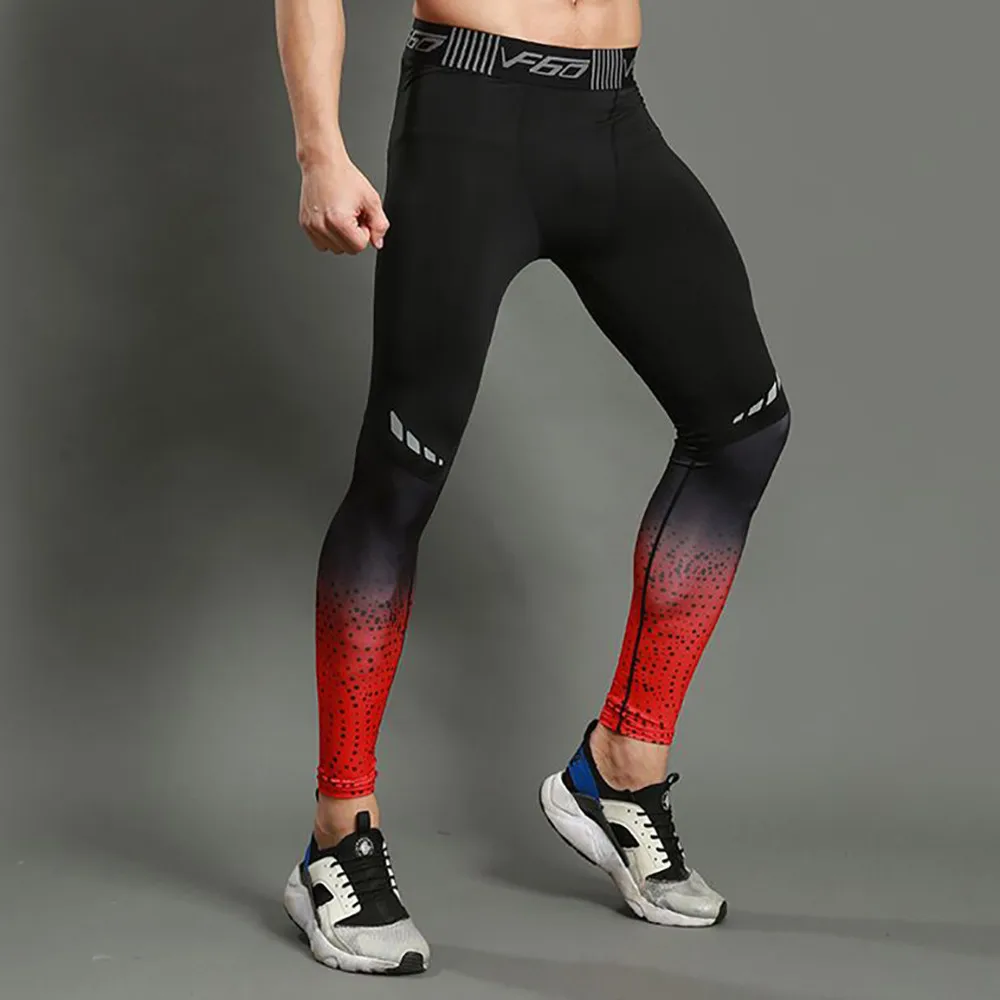 Мужские эластичные компрессионные колготки для фитнеса модные быстросохнущие