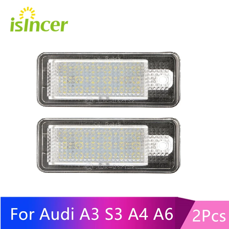 A Pair 18 LED License Number Plate Light Lamp For Audi A3 S3 A4 S4 B6 A6 S6 A8 S8 Q7 Автомобильные лампы Car Super Bright