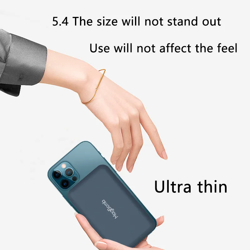 

Magnet External auxiliary Battery For Magsafe Charger Magnetic Wireless Charging Power Bank For iphone 12 12Pro 12proMax 12mini