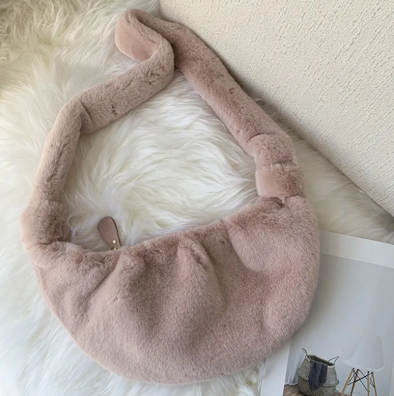 

2020 Luxury Designer Women Handbags Faux Mink Fur Plush Ladies Shoulder Bags Fashion Female Crossbody Bag Clutch Purse Winter