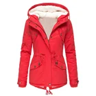 Зимняя хлопковая куртка для женщин 2021 новый розового, красного, зеленого цвета; Парки с капюшоном; В европейском и американском стиле размера плюс модное толстое теплое хлопковое пальто GH406