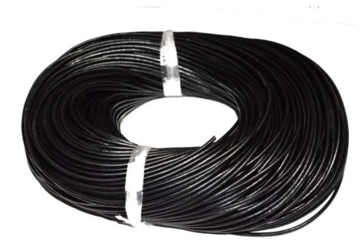 

ft4 1 5mm Black Hot Free shiping Genuine Round 100% COW Real Leather Jewelry Cord String For Bracelet & Necklace