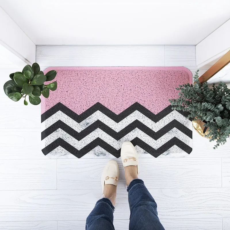 

Marble Pattern Door Mat Carpet Household Door Mats Entrance Floor Anti-slip Mat Blanket PVC Silk Loop Stain Resistant Mat Carpet
