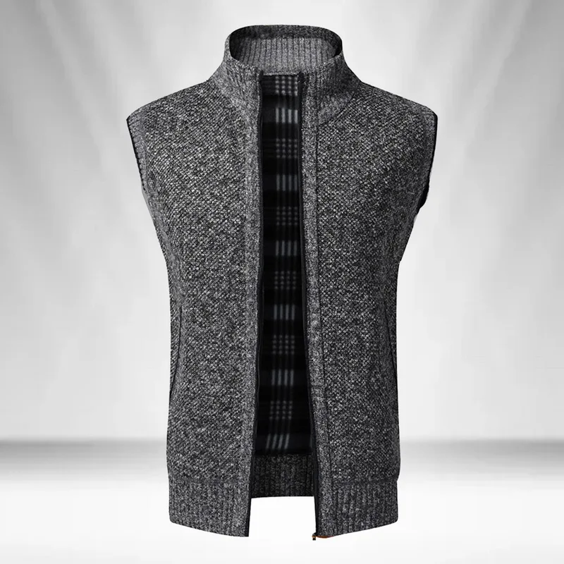 Осень-зима 2020 мужской свитер пальто теплый кардиган без рукавов на молнии