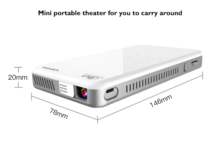 CRENOVA новейший мини DLP проектор X2 с Android 7,1 wifi Bluetooth(2G+ 16G), поддержка 4K светодиодный портативный 3D проектор Beamer