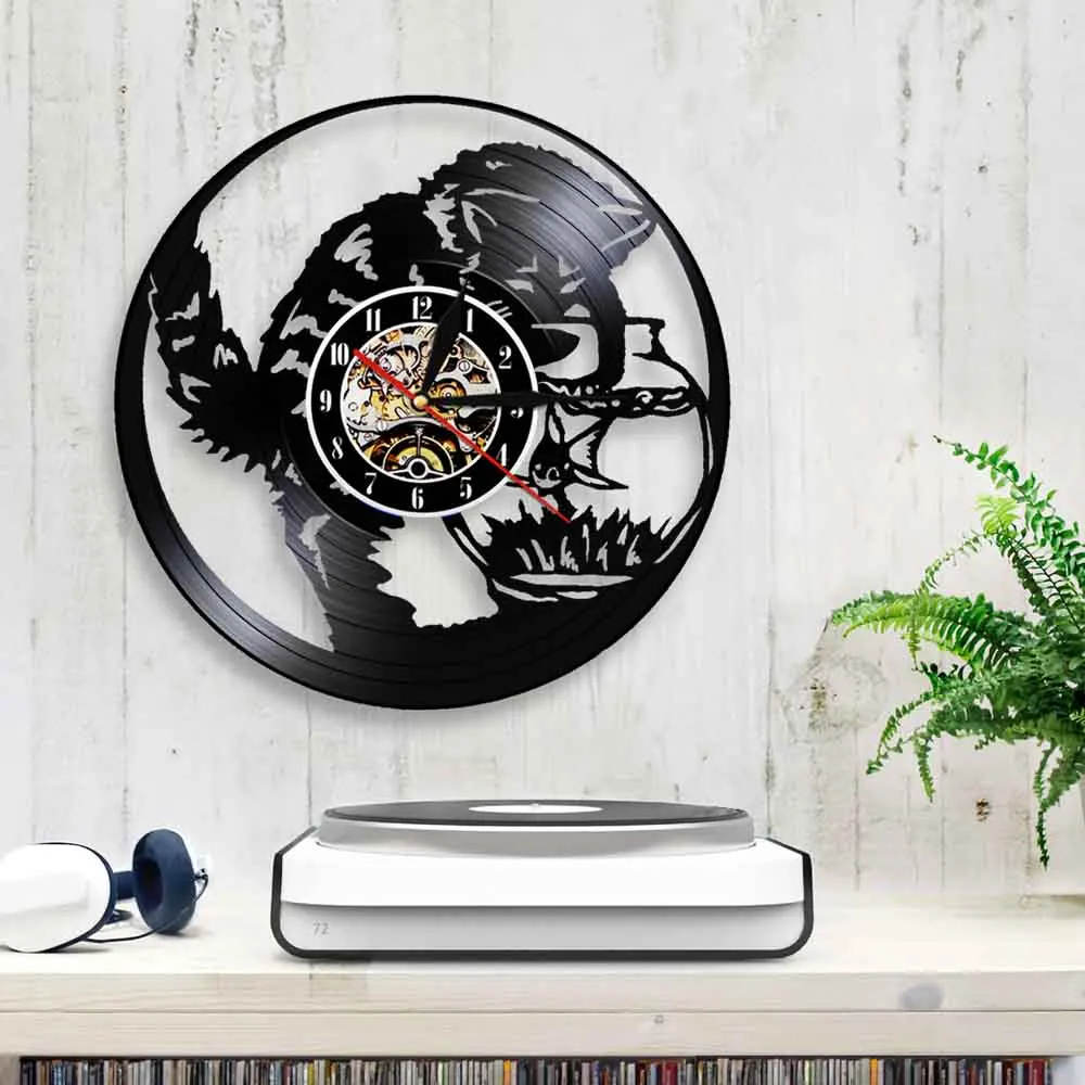 Настенные часы с виниловой пластиной декоративные художественные украшения для