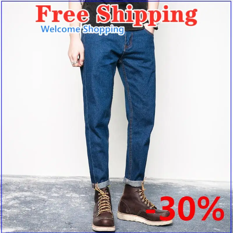 

Men's clothing Cargo pants Pencil Jeans Boys trousers Blue White Black Fashion Casual Ninth pants Cargo pants Oversize baggy