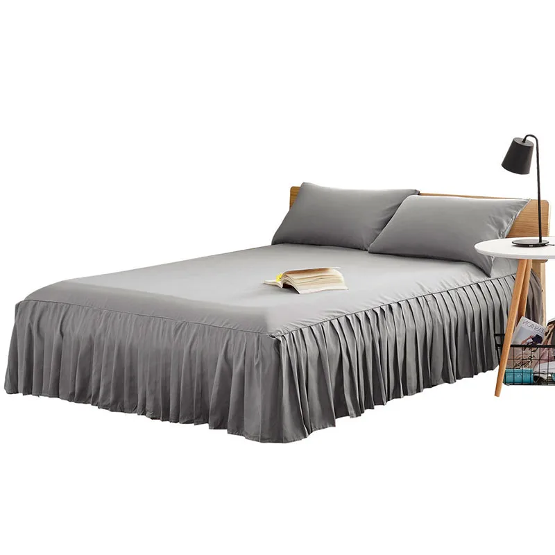Однотонная романтическая юбка для кровати нескользящая простыня покрывало