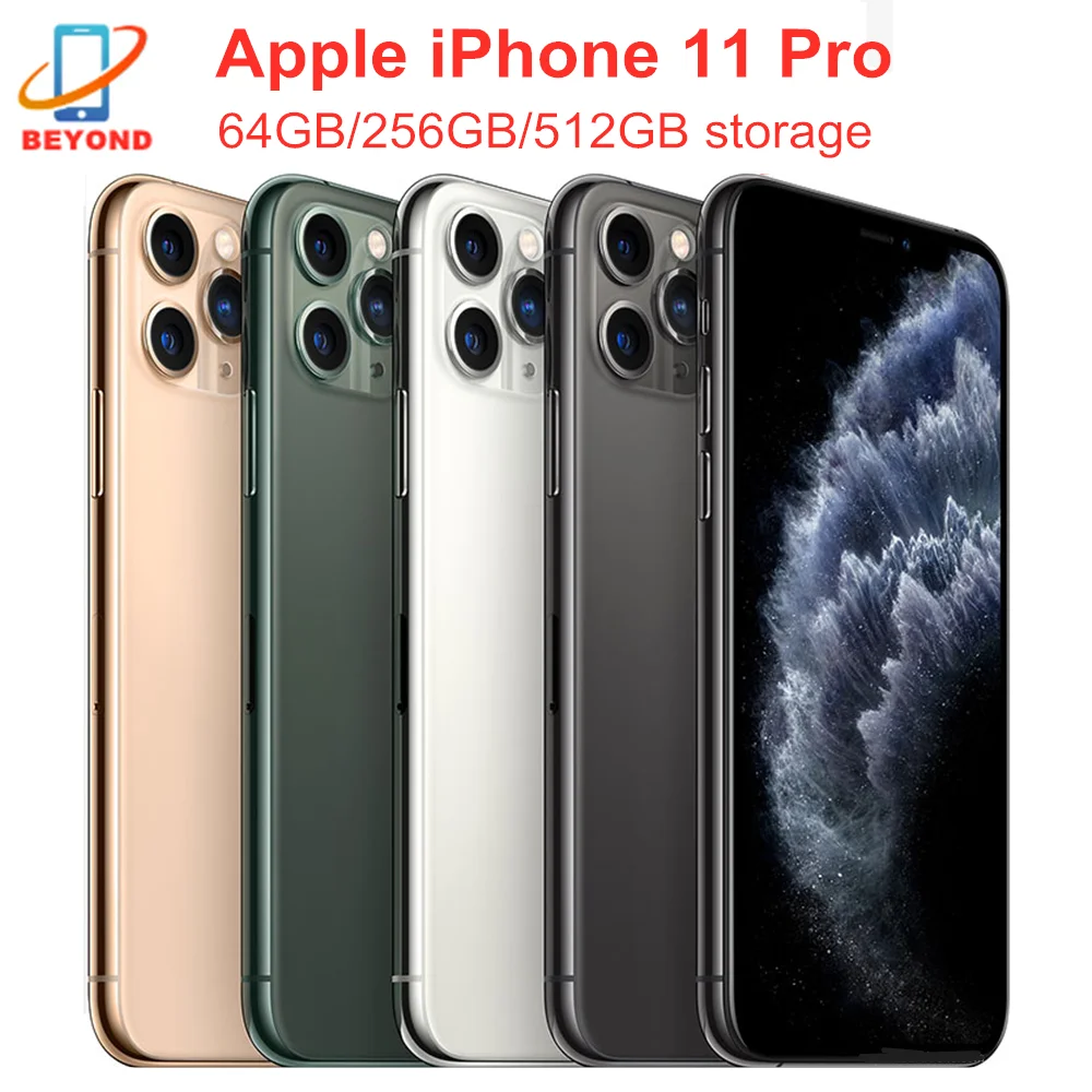 Оригинальный сотовый телефон Apple iPhone 11 Pro 5 8 дюйма 4 Гб ОЗУ 64/256/512 ПЗУ A13 Bionic Hexa Core IOS 4G