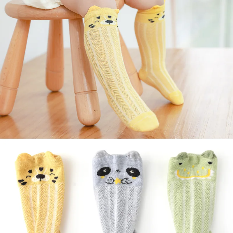 Носки для новорожденных 3 пары тонкие Дышащие Мягкие сетчатые чулки защиты от