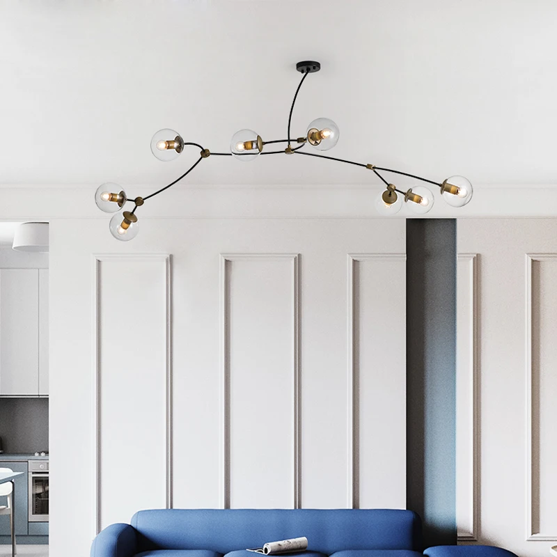 

Nordic Chandelier Lighting White Lampshade Glass Bubble Ball Chandelier Dining room Bedroom Shopping mall Branch Chandelier