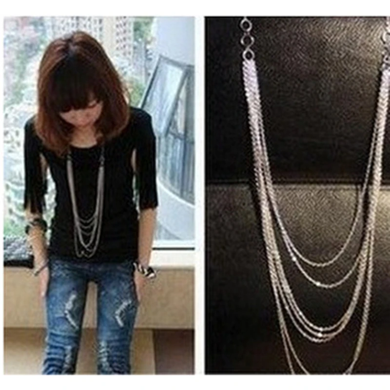 Винтажное популярное стильное многослойное женское ожерелье с несколькими