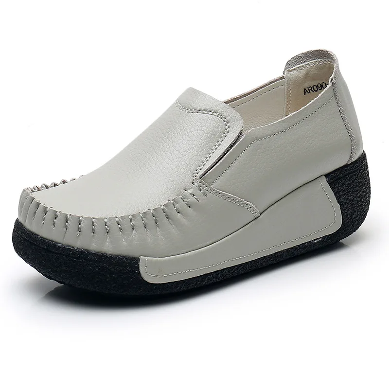 

Autumn Women's Shoes Platform Flats Sneakers Female Moccasins Shoes Women Creepers Slip On Shoes Genuine Leather Ladies Loafers