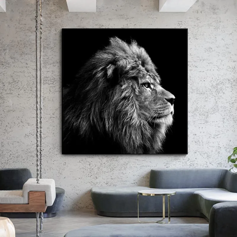 

Modern Animal Posters and Prints Wall Art Canvas Painting Lion King Decorative PicturesCuadros Decor No Frame
