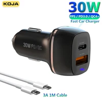 usb car charger 30w fast charge ppsscpqc3 0 for macbook ipad iphone samsung huawei xiaomi laptop 2port type c phone charger