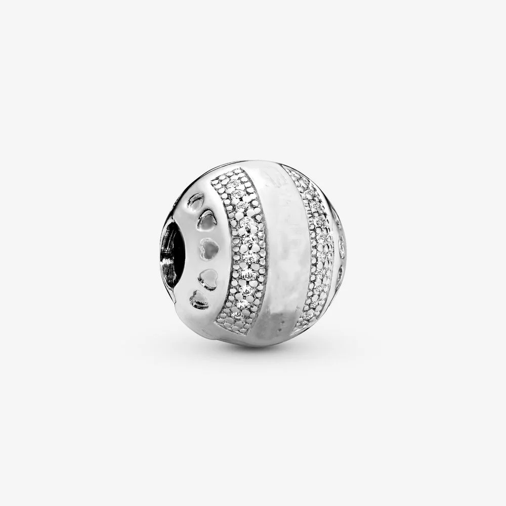 Женский браслет Pandora из стерлингового серебра 925 пробы с круглыми клипсами и
