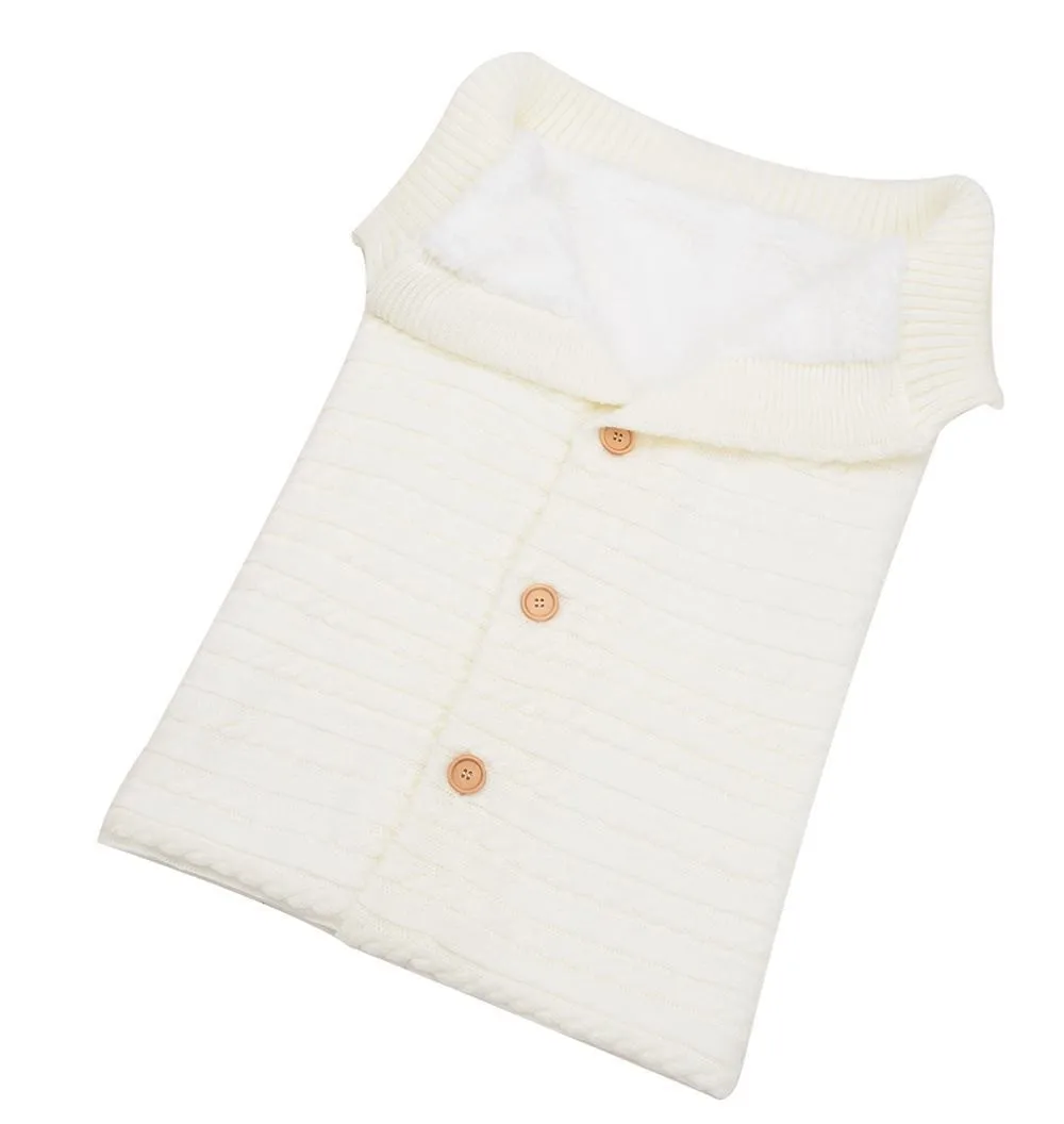 

Newborn Knitting wool Infant Baby Blanket Knit Crochet Winter Warm Swaddle Wrap Sleeping Bag