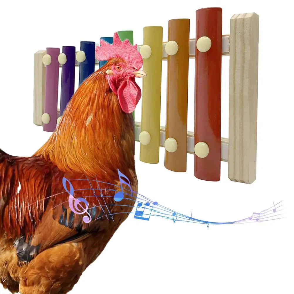 

Multiple Chicken Xylophone Toy 8 Keys Funny Chicken Pecking Toy Suitable For Hen Chicken Coop Large Birds Parrots