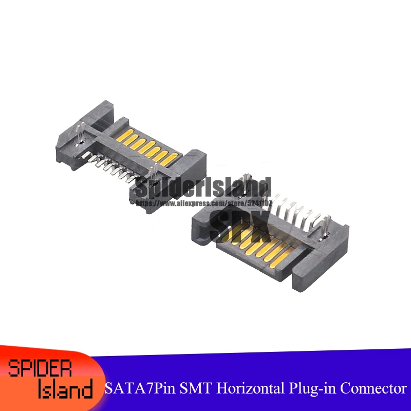 500pcs / 1000pcs SATA 7P 7pin SATA Male SMT Horizontal Plug PCB Power Cable DIY Connector Interface Socket