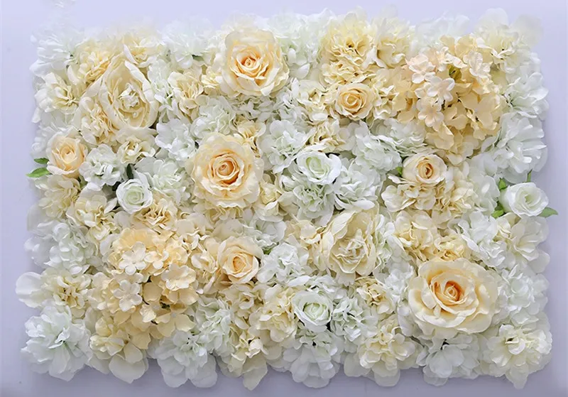 New 40X60cm Artificial Silk Flower Wall Panel White Flowers Hydrangea Wedding Decoration Party Backdrop Decor 12pcs/lot | Дом и сад