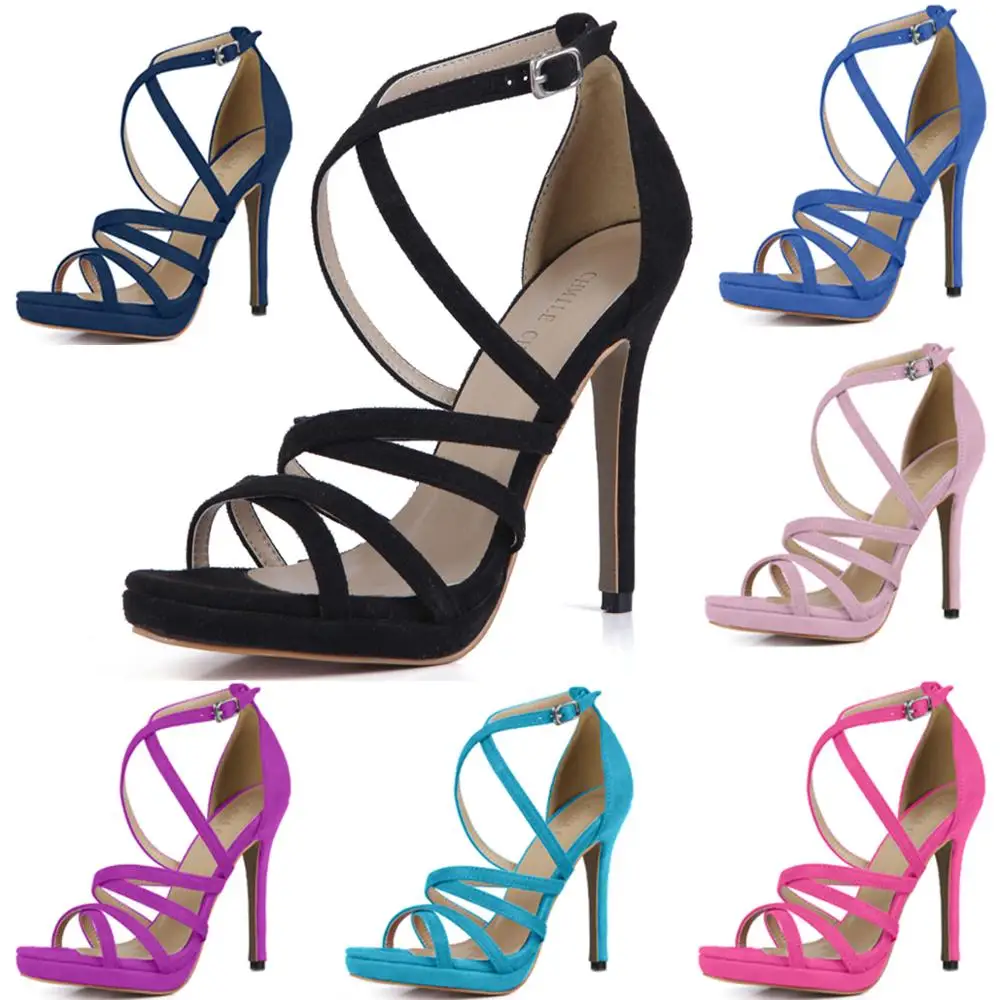 Пикантные женские замшевые туфли вечерние под платье для свиданий босоножки на